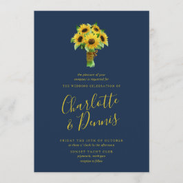 Invitación Ramo de girasol y boda de la marina