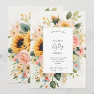 Invitación Ramo de girasoles elegantes