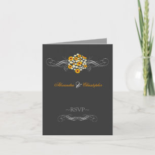 Invitación Ramo de girasoles elegantes margaritas RSVP