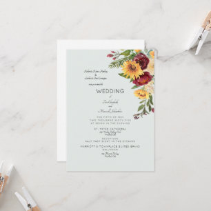 Invitación Ramo de girasoles modernos para ambos padres Invit