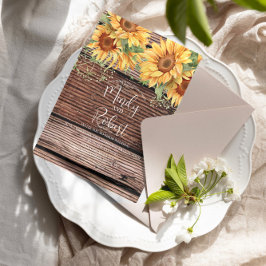 Invitación Ramo de Girasoles Rústicos Acuarela Boda B