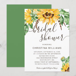 Invitación Ramo de girasoles rústicos para ducha de novia