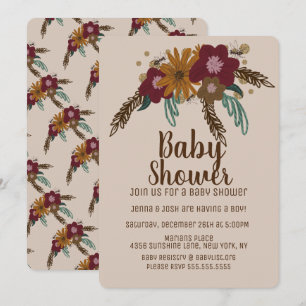 Invitación Ramo de girasoles Vintage Bee para baby shower