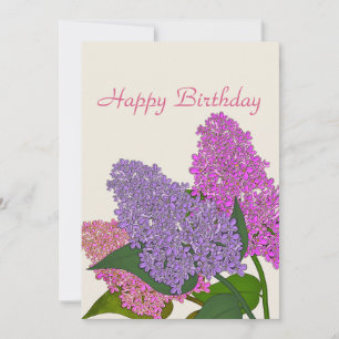 Invitación Ramo de lilas floreciendo. Feliz Cumpleaños