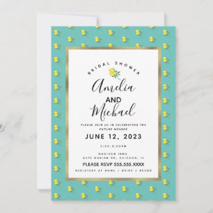 Invitación Ramo De Limón Al Acuarela Nupcial Simple