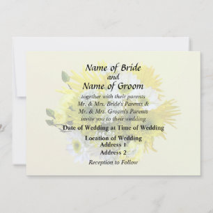 Invitación Ramo de Margaritas, Crisantemos y Encaje de la Rei