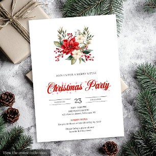 Invitación Ramo de Navidad Vintage Acuarela Navidad