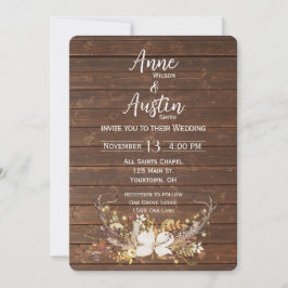 Invitación Ramo de novia de cornamenta de ciervo