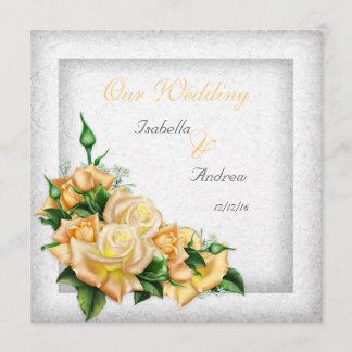 Invitación Ramo de novia de rosa amarilla impresionante