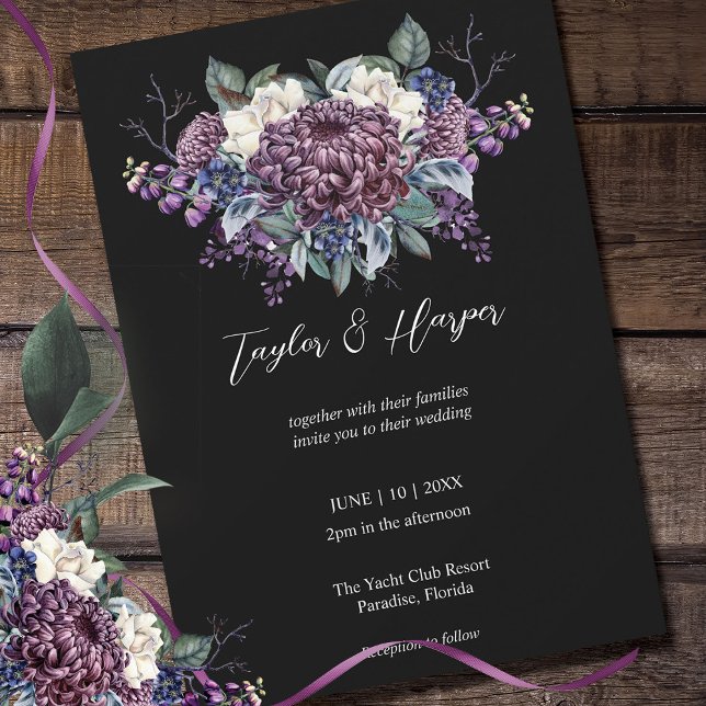 Invitación Ramo de novia gótico de estética oscura (Subido por el creador)