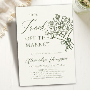 Invitación Ramo de novia recién salido del mercado, elaborado