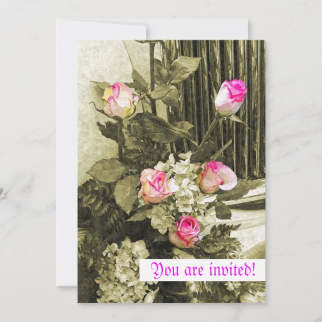 Invitación Ramo de Novia Vintage (Anverso)