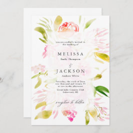 Invitación Ramo de rosa acuarela