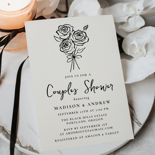 Invitación Ramo de Rosas Dibujadas a Mano para Fiesta de Rega (Subido por el creador)