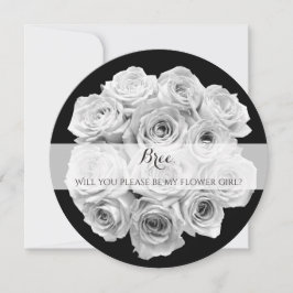 Invitación Ramo de rosas ¿Quieres ser mi dama de flores Poema