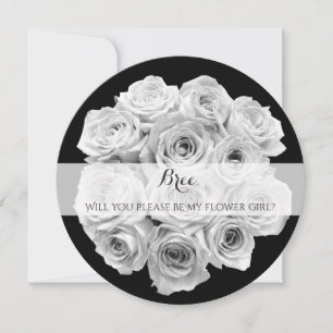 Invitación Ramo de rosas ¿Quieres ser mi dama de flores Poema