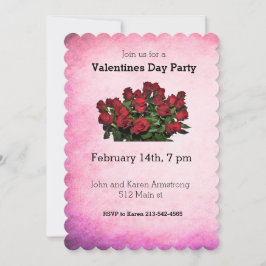 Invitación Ramo de rosas rojas