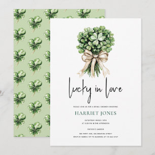 Invitación Ramo de tréboles para ducha de novia del día de Sa