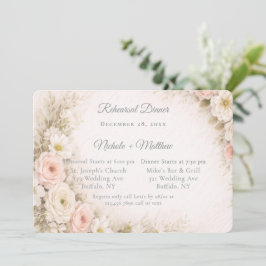 Invitación Ramo Editorial Floral para Cena de Ensayo de Boda