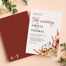 Ramo Floral Acuarela Otoñal Rústico Boda