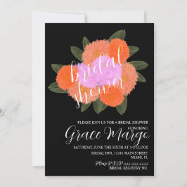 Invitación Ramo Floral Acuarela Rosa Negro Despedida de Solte