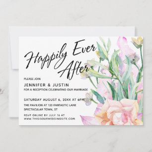 Invitación Ramo Floral de Acuarela Felices para Siempre