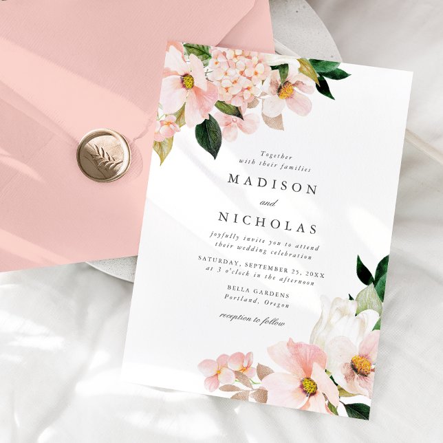 Invitación Ramo Floral de Boda de Primavera Blush (Subido por el creador)