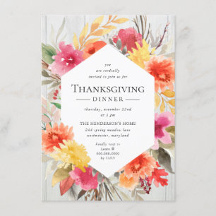 Invitación Ramo floral de la acuarela rústica de la acción de