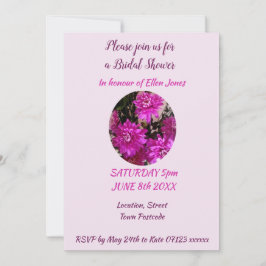Invitación Ramo Floral de Novia con Flores Rosadas