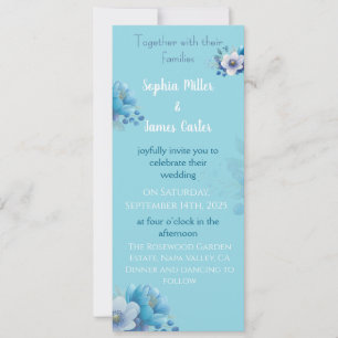 Invitación ramo floral en un estilo sereno de acuarela.