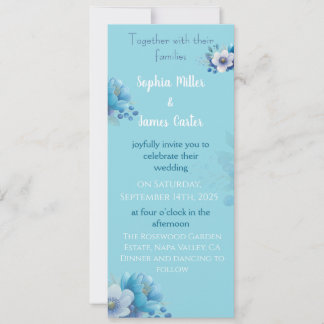 Invitación ramo floral en un estilo sereno de acuarela.