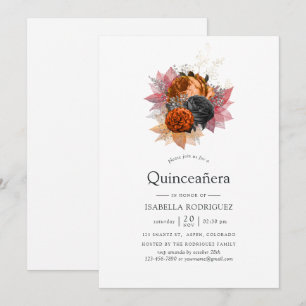 Invitación Ramo Floral Otoño Vintage Quinceañera