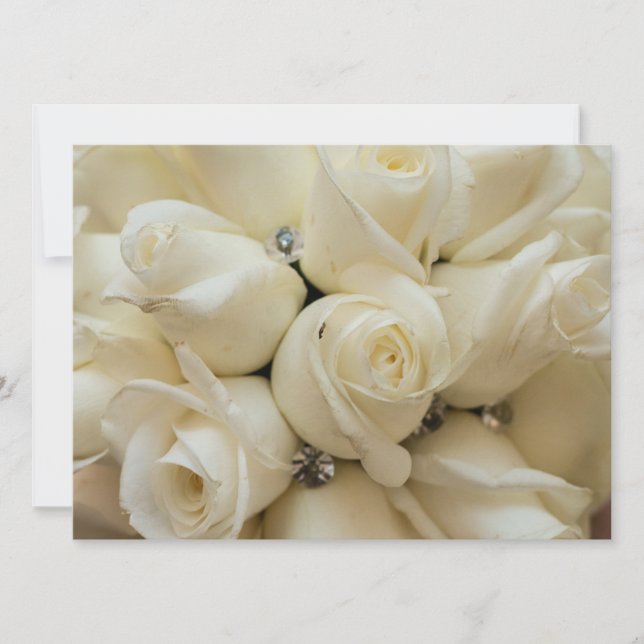 Invitación Ramo imponente de la boda del rosa blanco (Anverso)
