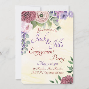 Invitación Ramo Rosa y Morado