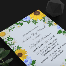 Invitación Ramo rústico de girasoles y margaritas para el día