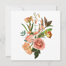 Invitación Ramo tropical con flores naranjas