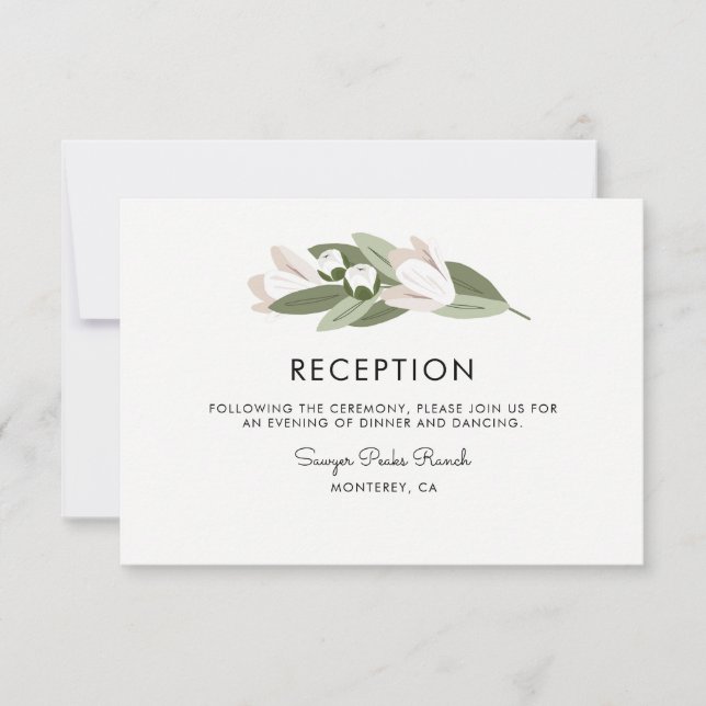 Invitación Ramos de boda marfil y rubor Recepción (Anverso)