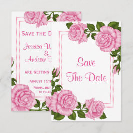 Invitación Ramos de Esquina Rosados Bonitos para Boda Save
