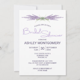Invitación Ramos de flores de lavanda para la ducha de novia