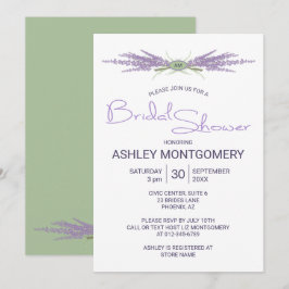 Invitación Ramos de flores de lavanda para la ducha de novia