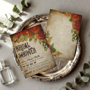 Invitación Ramos de Rosas Rojas Regalo de Despedida de Solter