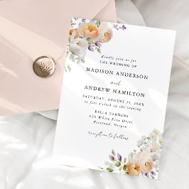 Invitación Ramos Florales Delicados para Bodas de Primavera