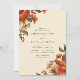 Invitación Ramos Florales Vintage Boda