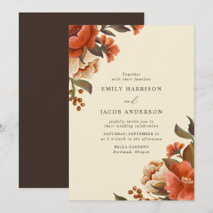 Invitación Ramos Florales Vintage Boda