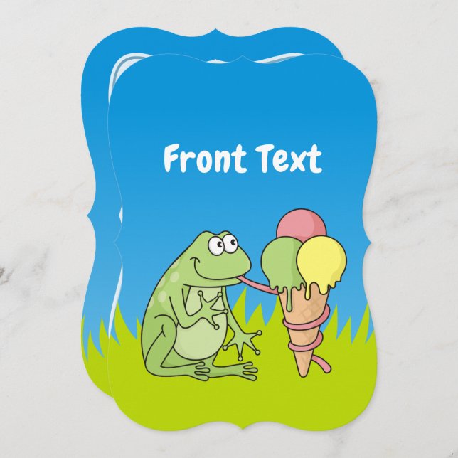 Invitación Rana con icecream (Anverso / Reverso)
