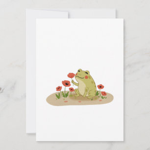 Invitación Rana Cottagecore con Amapolas