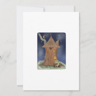 Invitación Rana Cottagecore Leyendo en Casa del Árbol Caprich