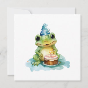 Invitación Rana cuta feliz cumpleaños
