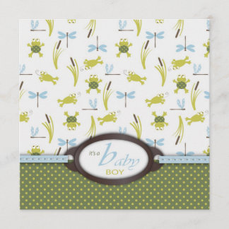 Invitación Rana de cinta y libélula Baby Shower