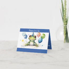 Invitación Rana de cumpleaños con globos